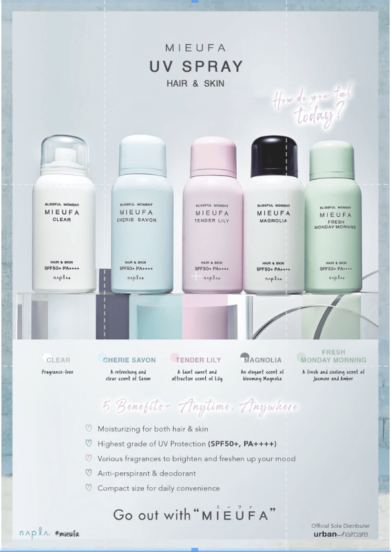 MIEUFA UV SPRAY HAIR AND SKIN 80g